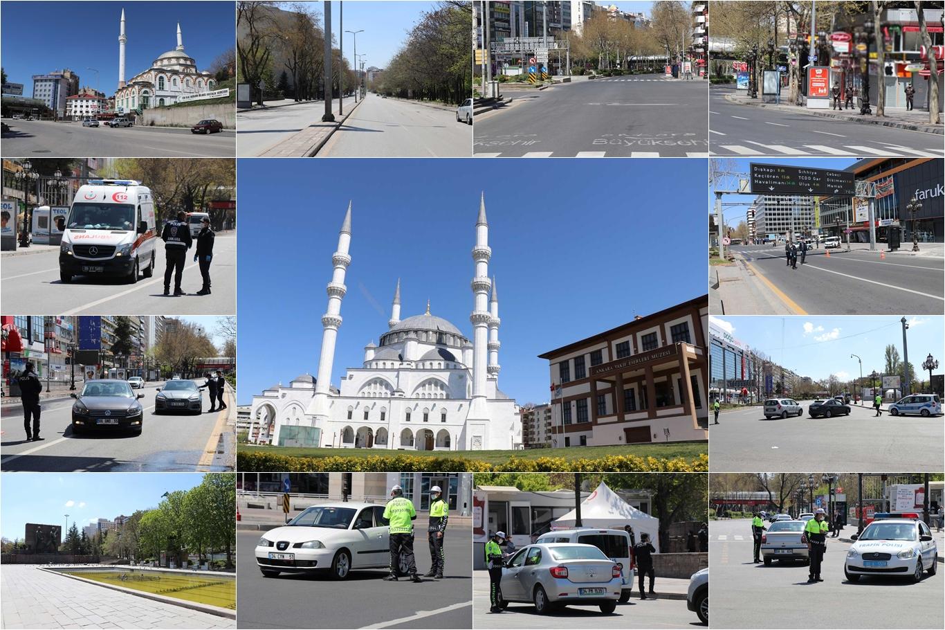 Sokağa çıkma yasağıyla Ankara bir kere daha sessizliğe büründü Sokağa çıkma yasağıyla Ankara bir kere daha sessizliğe büründü
